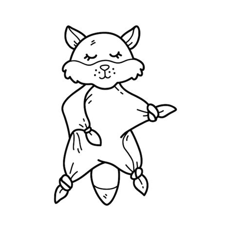 Coloriage Avec Doudou Doodle Vecteur Premium