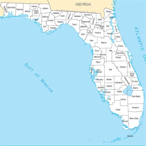 Detailed Map Of Florida Printable