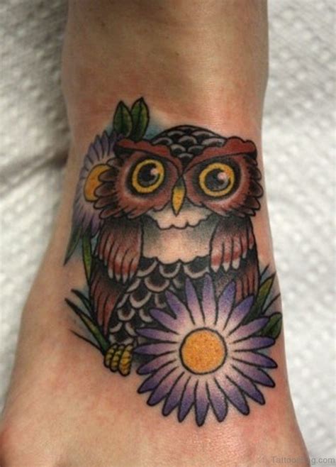 55 Impressive Owl Tattoos On Foot