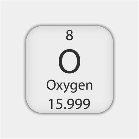 Símbolo De Oxígeno Elemento Químico De La Tabla Periódica Ilustración