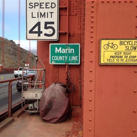 Marin County Line Border Crossing In Sausalito