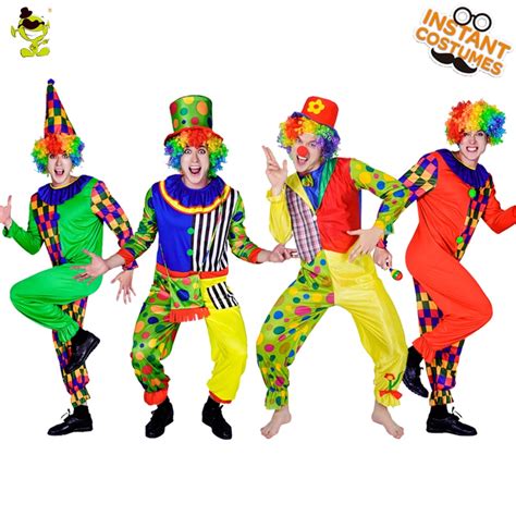new clown funny costumes cosplay party for adult men s role play carnival andpurim party with wig