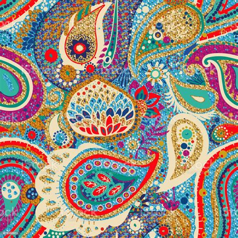 Seamless Pattern Paisley Stock Illustration - Download Image Now - iStock