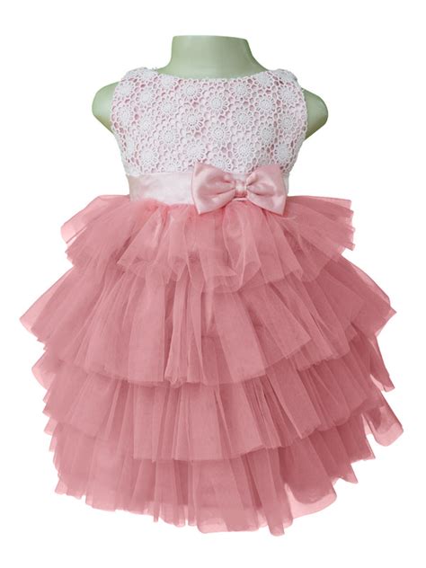 Party Dress For Girls Faye Pink Lace Tiered Dress Faye