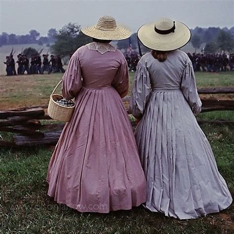 Women In Period Clothing At Manassas National Park During A Reenactment
