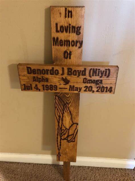 Memorial Wood Crosses Personalized Grave Markers Lost Loved Etsy