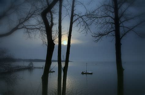 Wallpaper Sunlight Landscape Monochrome Sunset Lake Nature