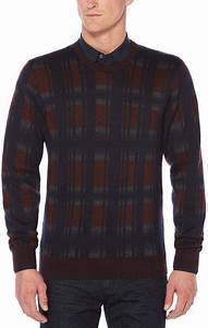 Perry Ellis Big Exploded Plaid Crew Sweater Big And Style
