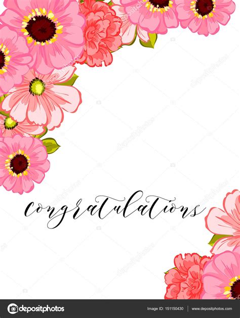 Floral Congratulations Card — Stock Vector © All About Flowers 151150430