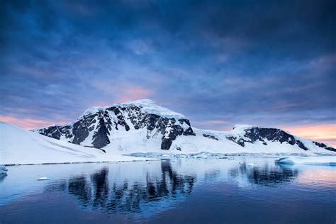 Mountain Reflecting In Calm Water In Antarctica Fine Art Photos By