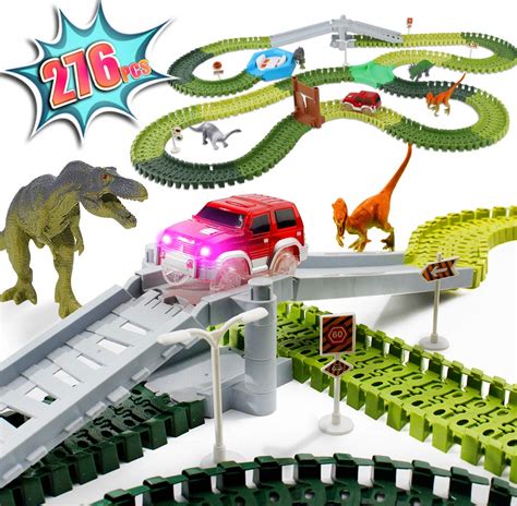 Buy Dinosaur Race Track Toy Car Set 276 Pcs Flexible Train Tracks