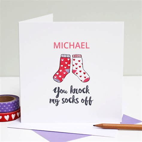 Personalised You Knock My Socks Off Card By Martha Brook