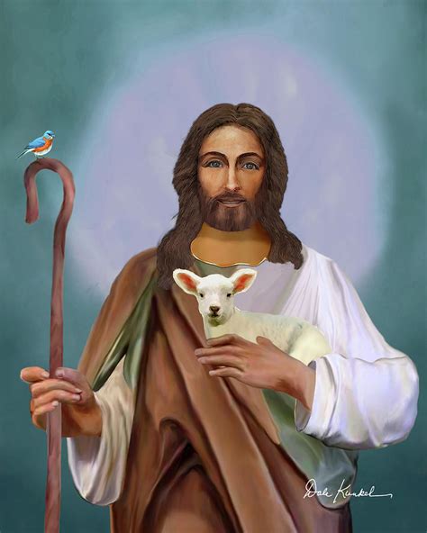 Christian Religious Art Of Jesus Painting The Gentle Shepherd
