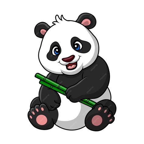Premium Vector Cute Baby Panda Cartoon On White Background