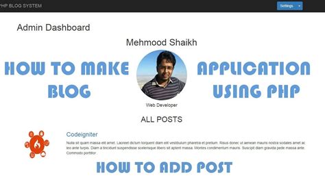 Php Blog Application How To Add Blog Post Part 7 Youtube