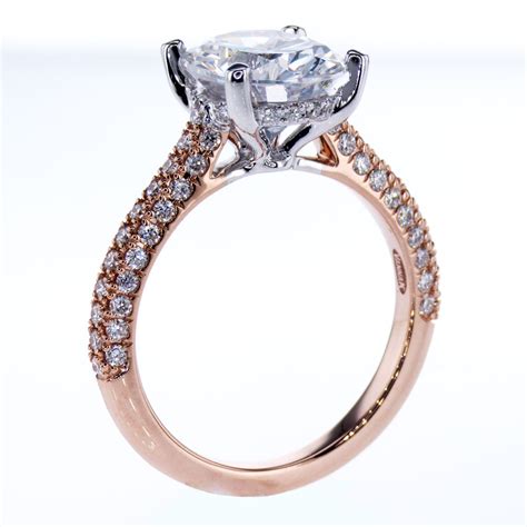 Vanna K Two Tone Diamond Engagement Ring 18k White And Rose Gold Semi