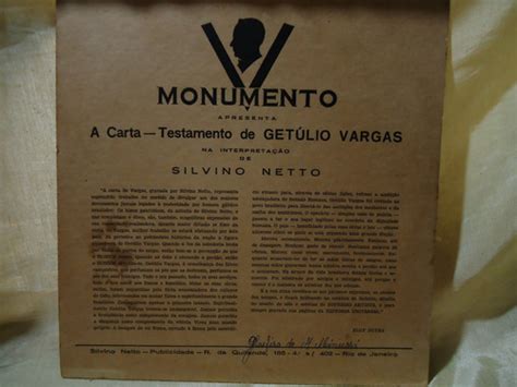 Lp A Carta Testamento De Getúlio Vargas silvino Netto Frete grátis