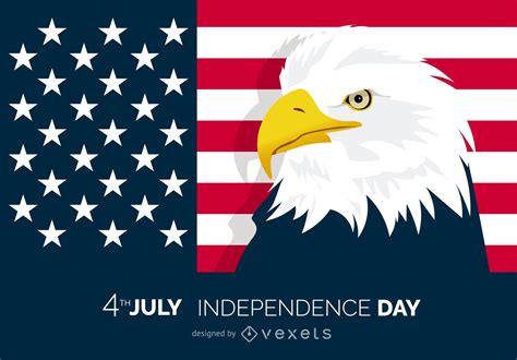 Patriotic 4th Of July Poster With Eagle Vector Download