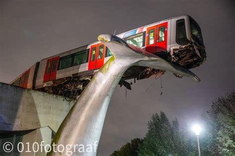Metro Train Left Hanging Over 30ft Drop After Crashing Off Tracks And