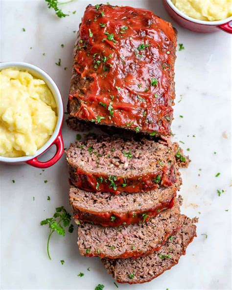 The best meatloaf recipe you'll ever try, with a sticky, caramelized topping. Easy Homemade Meatloaf Recipe | Healthy Fitness Meals