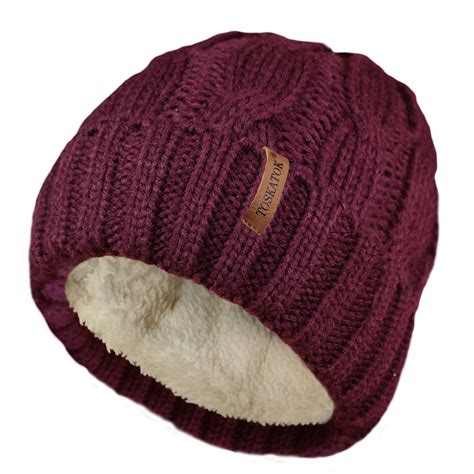 Soft Cable Knit Hat Fleece Lined Chunky Beanie Bobble Hat Detachable Pom Pom Ebay