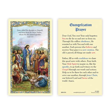 Christ With Apostles Laminated Holy Card 25pk Devotional Items Autom