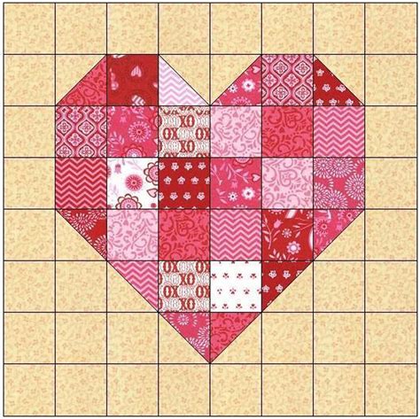 Scrappy Heart Quilt Block Pattern Craftsy Heart Quilt Pattern Quilt Square Patterns
