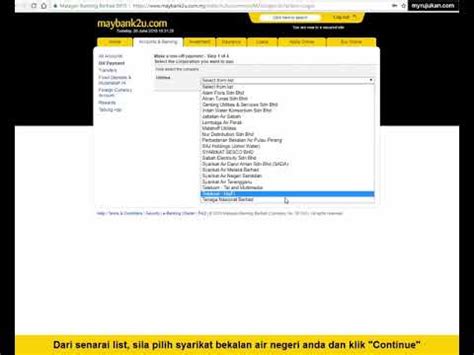 Firstly apa yang you kena buat adalah klik menu sign up. Cara Bayar Bil Air Rumah Melalui Maybank2u - YouTube