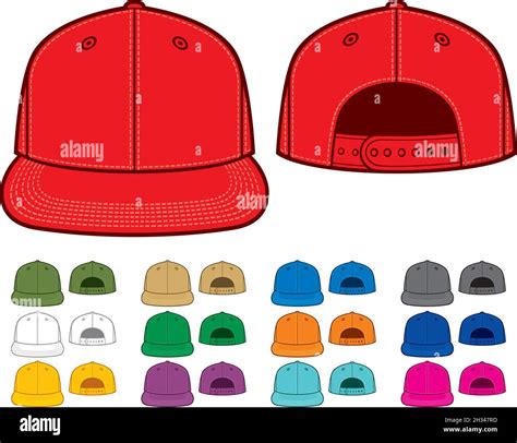 Rap Cap Front And Back View Vector Illustration Stock Vector Image