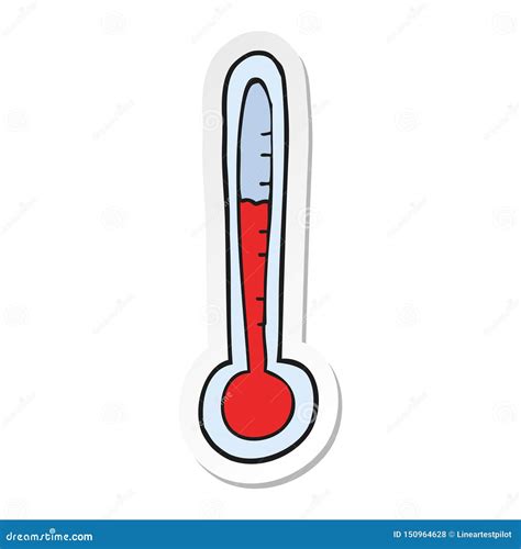 A Creative Sticker Of A Cartoon Temperature Gauge Stock Vector