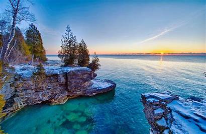 Lake Michigan Sunrise Wallpapers Nature Lakes Wisconsin