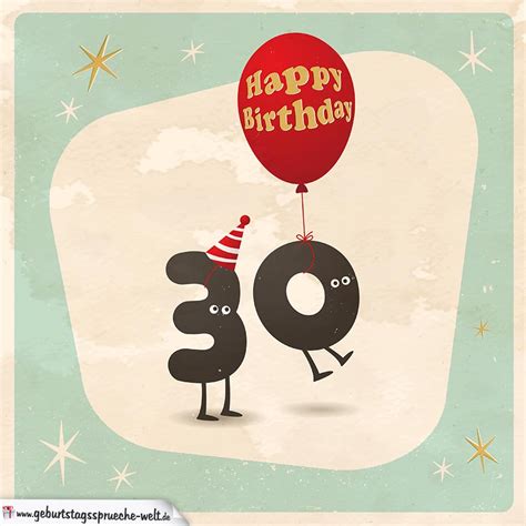 Happy Birthday Geburtstagskarte Mit Lebendigen Buchstaben Zum 30