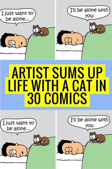 Artist Sums Up Life With A Cat In 30 Comics Artofit