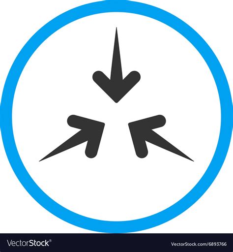 Impact Arrows Rounded Icon Royalty Free Vector Image