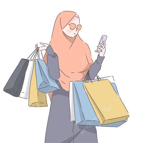 Muslim Hijab Shopping Shopping Muslim Headscarf Png Transparent