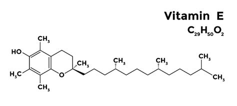 Alpha Tocopherol Vitamin E Structural Chemical Formula Stock