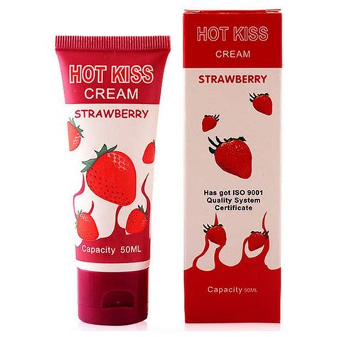 Hot Love Kiss Edible Fruit Oil Strawberry Flavor Cream 50ml Body