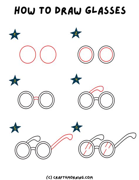 How To Draw Glasses Easy Step By Step