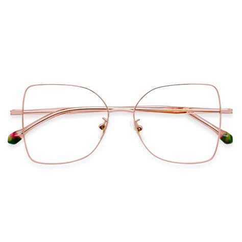 Yc 52028 Square Pink Eyeglasses Frames Leoptique
