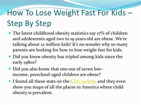 How to lose weight for kids: How to lose weight fast for kids step by step