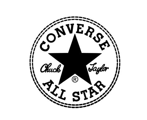 Converse All Star Logo Shoes Brand Black Symbol Design Vector