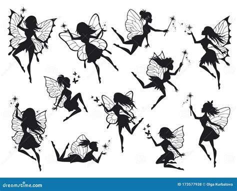 Fairy Silhouettes Magical Fairies With Wings Mythological Winged