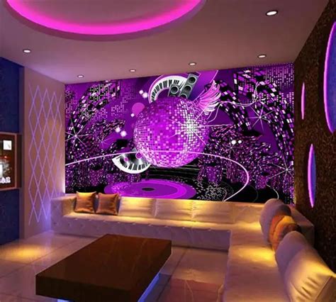 3d Wallpaper Photo Wallpaper Custom Mural Purple Diamond Karaoke Hd