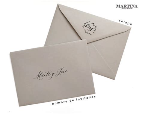 Sobres Para Invitaciones De Boda Medida A5 Martina Design And Paper