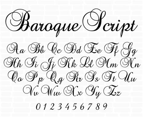 Baroque Font Svg Word Fonts Wedding Font Cricut Cursive Script Etsy