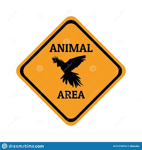 Bird Animal Warning Traffic Sign Design Vector Illustration Stock