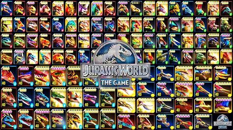 All Max Level 40 Dinosaurs Jurassic World Youtube