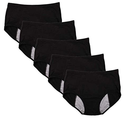 bamboo viscose fiber brief menstrual leakproof panties us size xxl 9 black 5 packs pricepulse