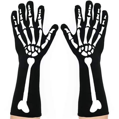 Skeleteen Bone Hand Skeleton Gloves Skeleton Accessories Stretch