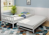 Panana 2 in 1 Bed Frame Single Guest Bed in White - Pull Out Trundle ...